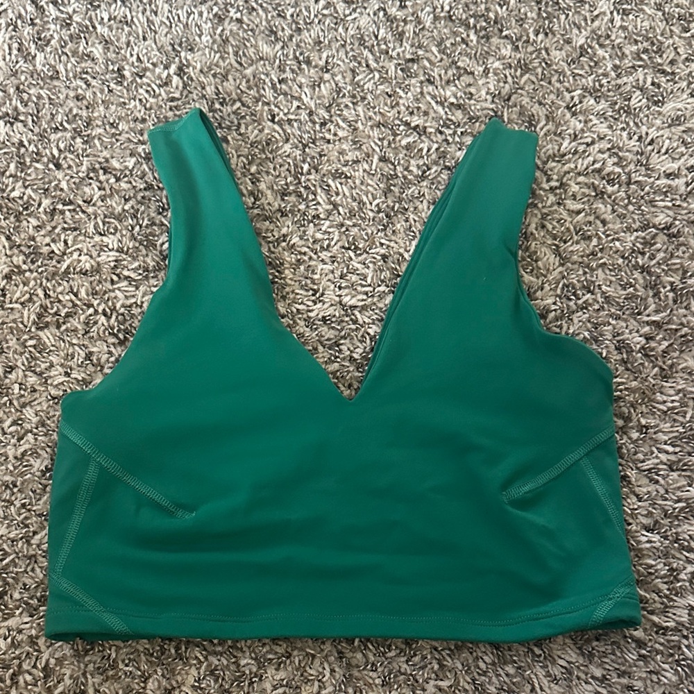 Free People Movement Green V-Neck Crop Top